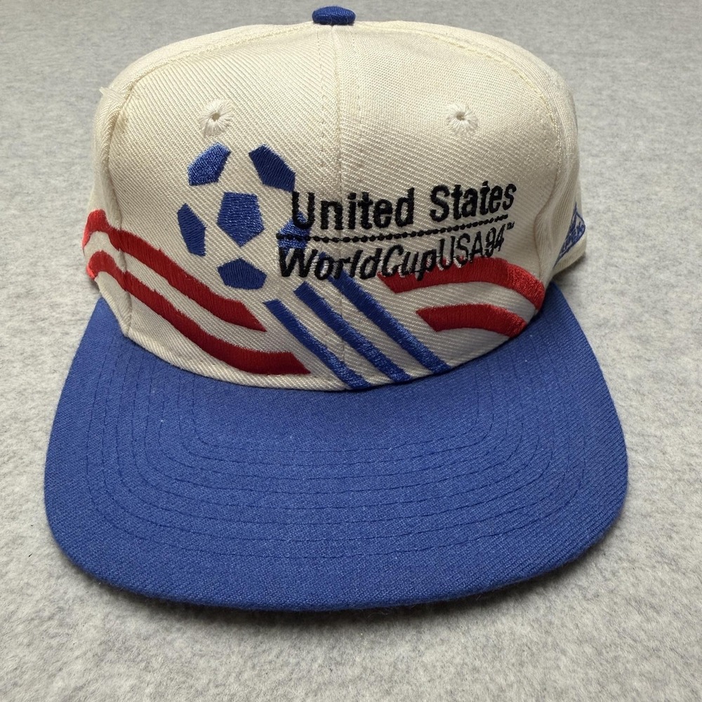 Vintage World Cup USA 94 Hat Cap Mens One Size White Blue Soccer Apex One 90s